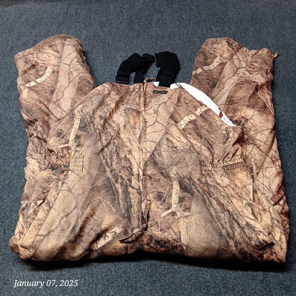 Gamehide Reversible Bibs Adult‎ Large Naked North Camo Winter and Fall Fleece - Picture 2 of 11